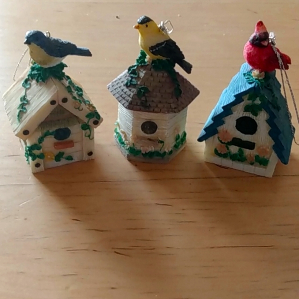 NWF Birdhouse Ornaments by Crossroads, set of 3